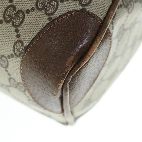 GUCCI GG Supreme Web Sherry Line Hand Bag PVC Leather Beige Red Green Auth 62953 - Picture 16 of 16